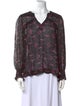 BA&SH Floral Print V-Neck Blouse