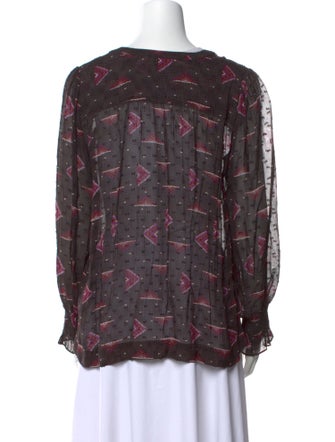 BA&SH Floral Print V-Neck Blouse