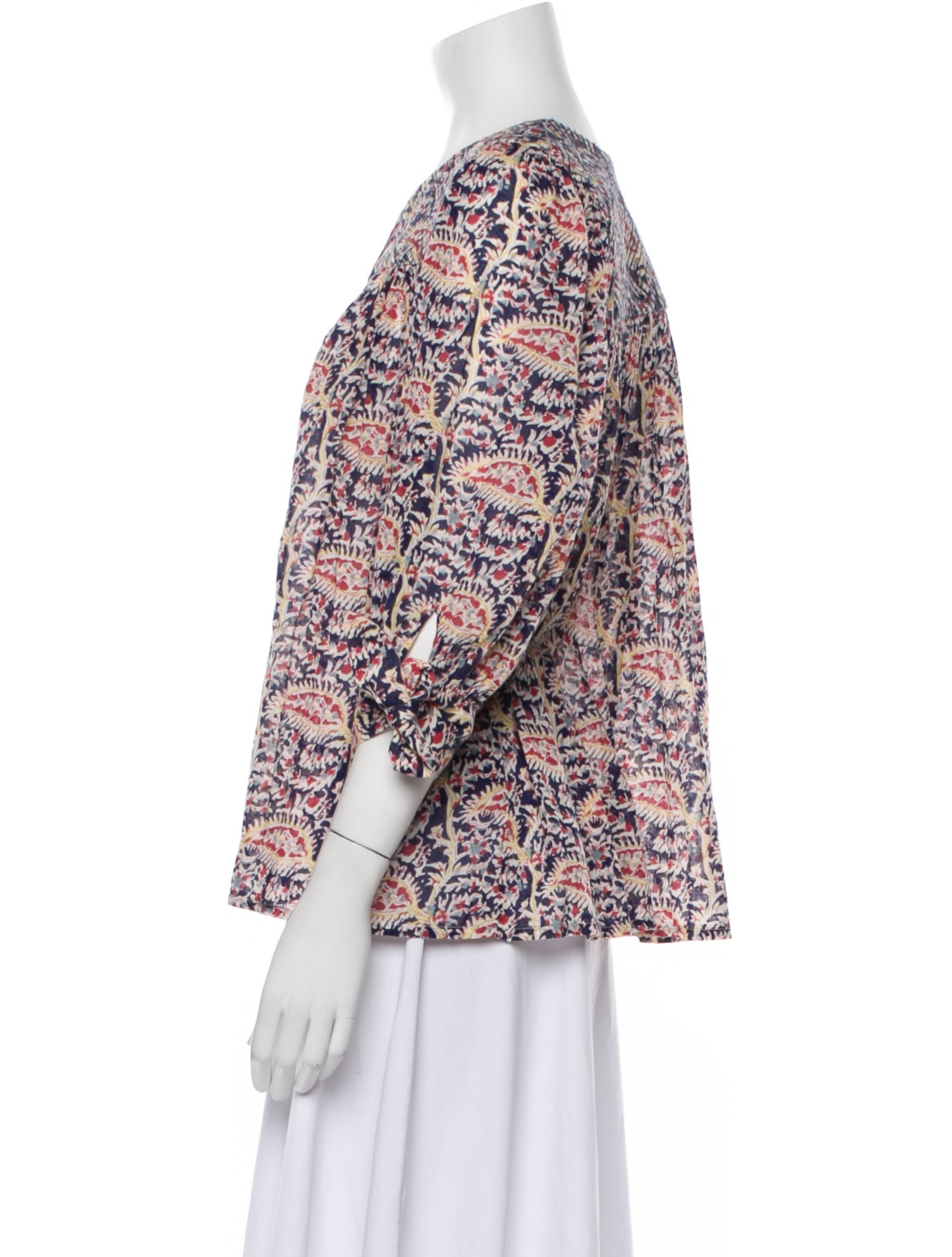 BA&SH Printed V-Neck Blouse