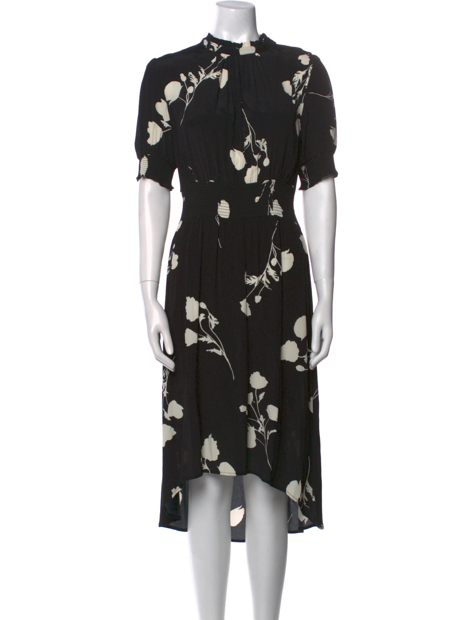 BA&SH Floral Print Midi Length Dress