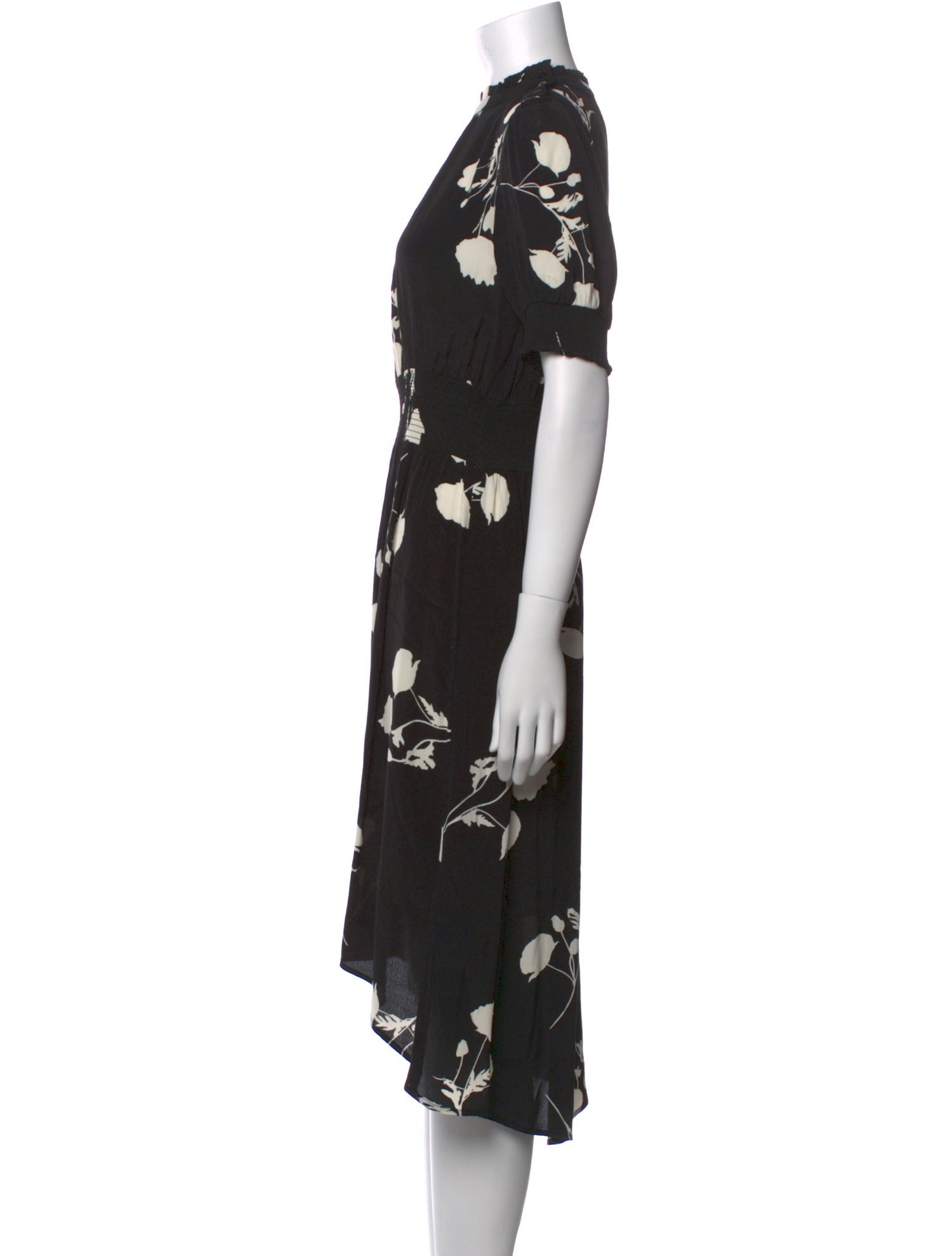 BA&SH Floral Print Midi Length Dress