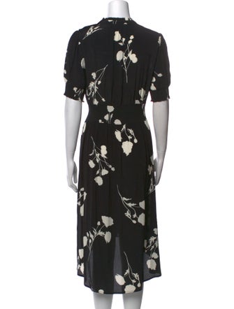 BA&SH Floral Print Midi Length Dress