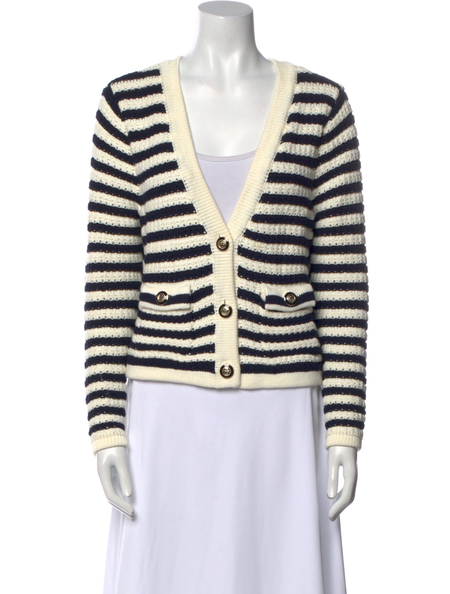 BA&SH Striped V-Neck Sweater