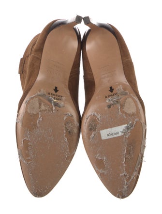 BA&SH Suede Embroidered Accent Western Boots