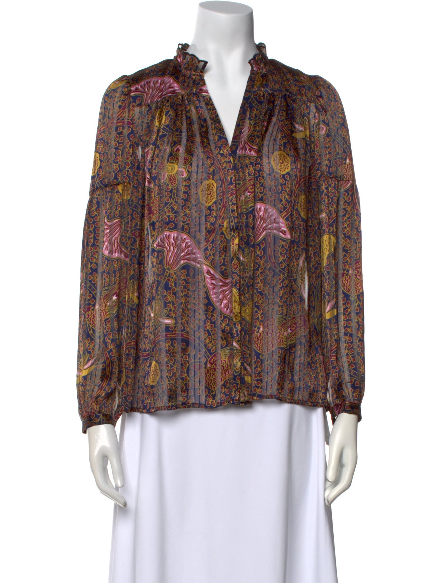 BA&SH Paisley Print V-Neck Blouse