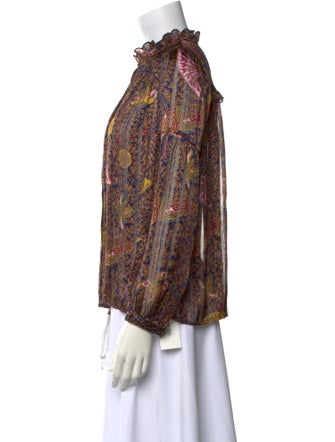 BA&SH Paisley Print V-Neck Blouse