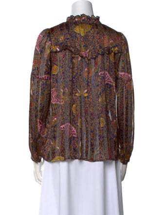 BA&SH Paisley Print V-Neck Blouse