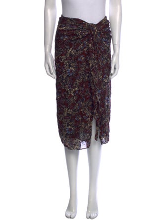 BA&SH Floral Print Knee-Length Skirt