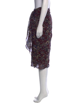 BA&SH Floral Print Knee-Length Skirt