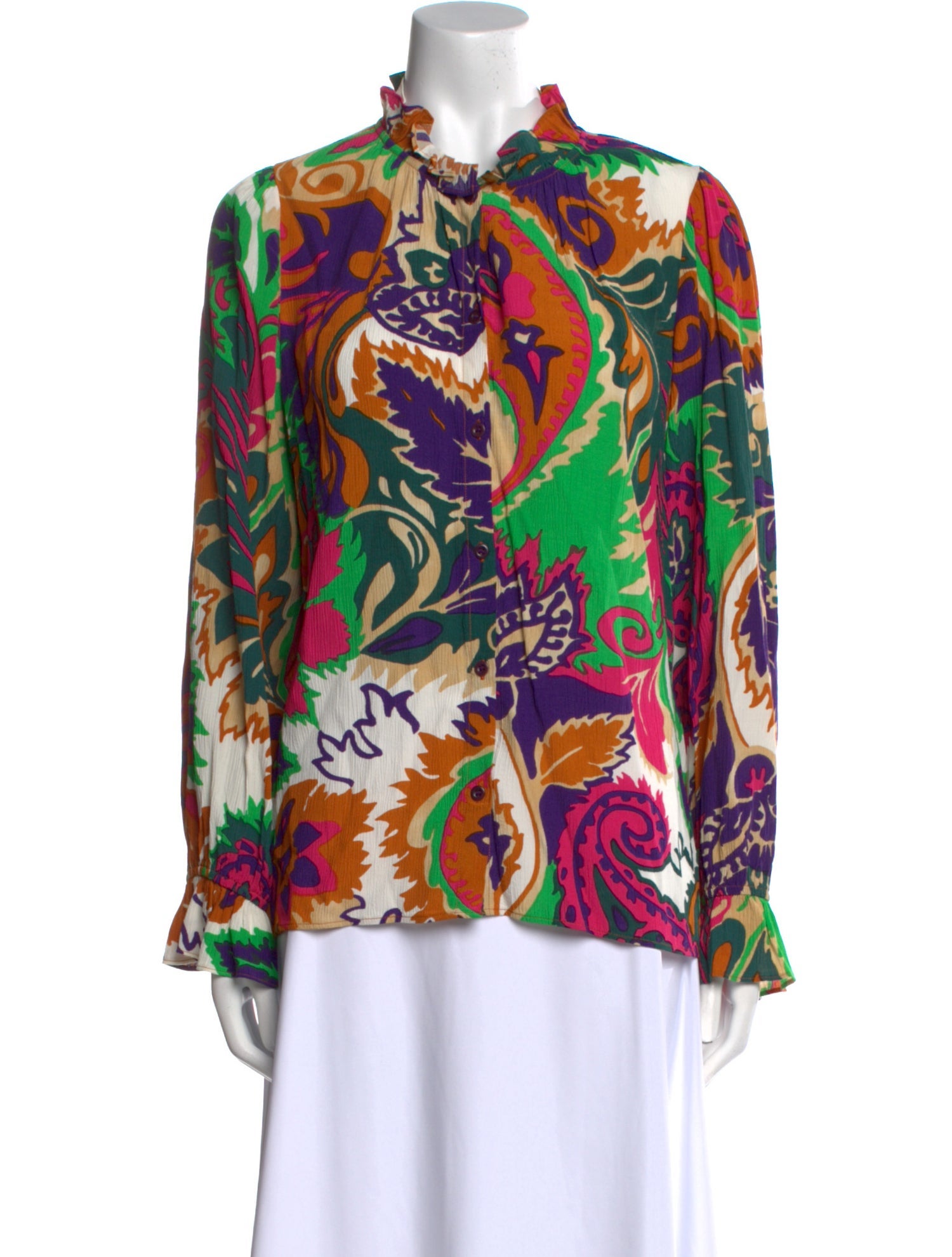 BA&SH Printed Mock Neck Blouse w/ Tags