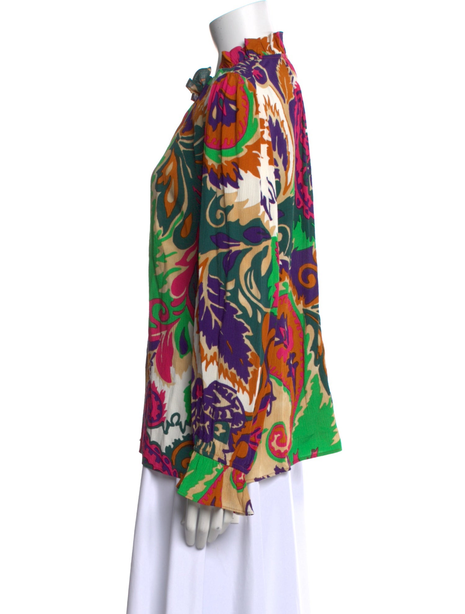 BA&SH Printed Mock Neck Blouse w/ Tags