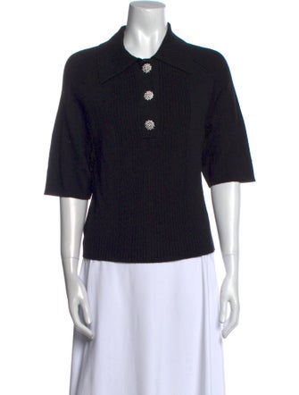 BA&SH Wool Short Sleeve Polo