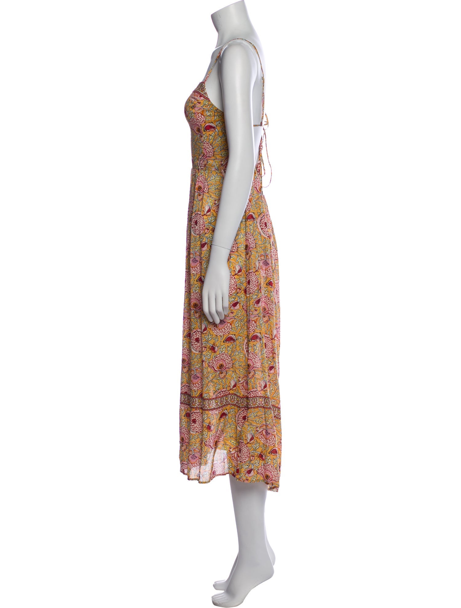 BA&SH Floral Print Midi Length Dress
