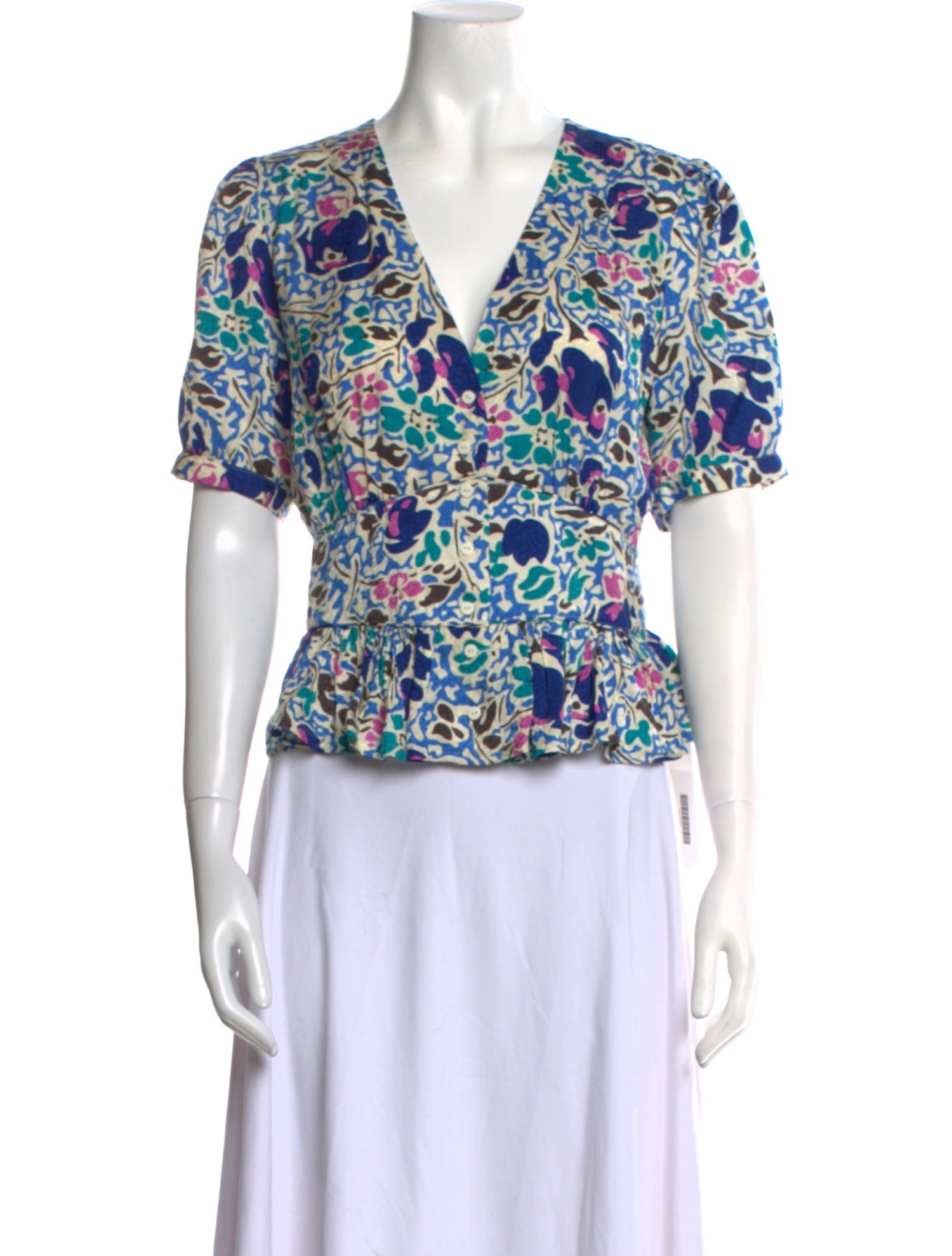BA&SH Floral Print V-Neck Blouse
