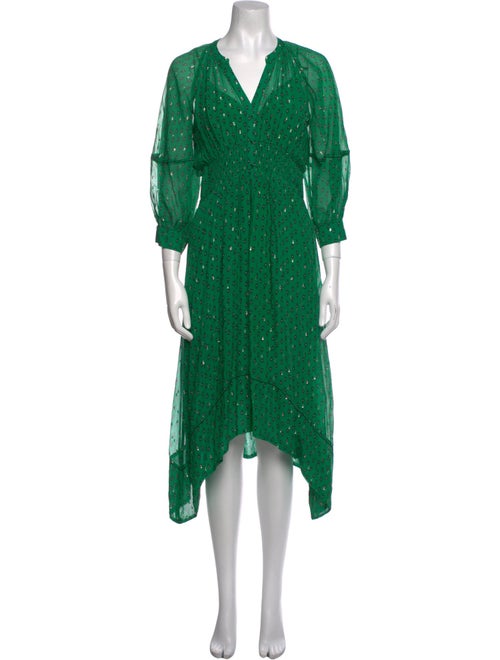 BA&SH Polka Dot Print Midi Length Dress