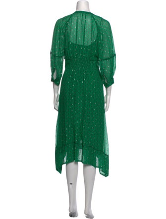 BA&SH Polka Dot Print Midi Length Dress