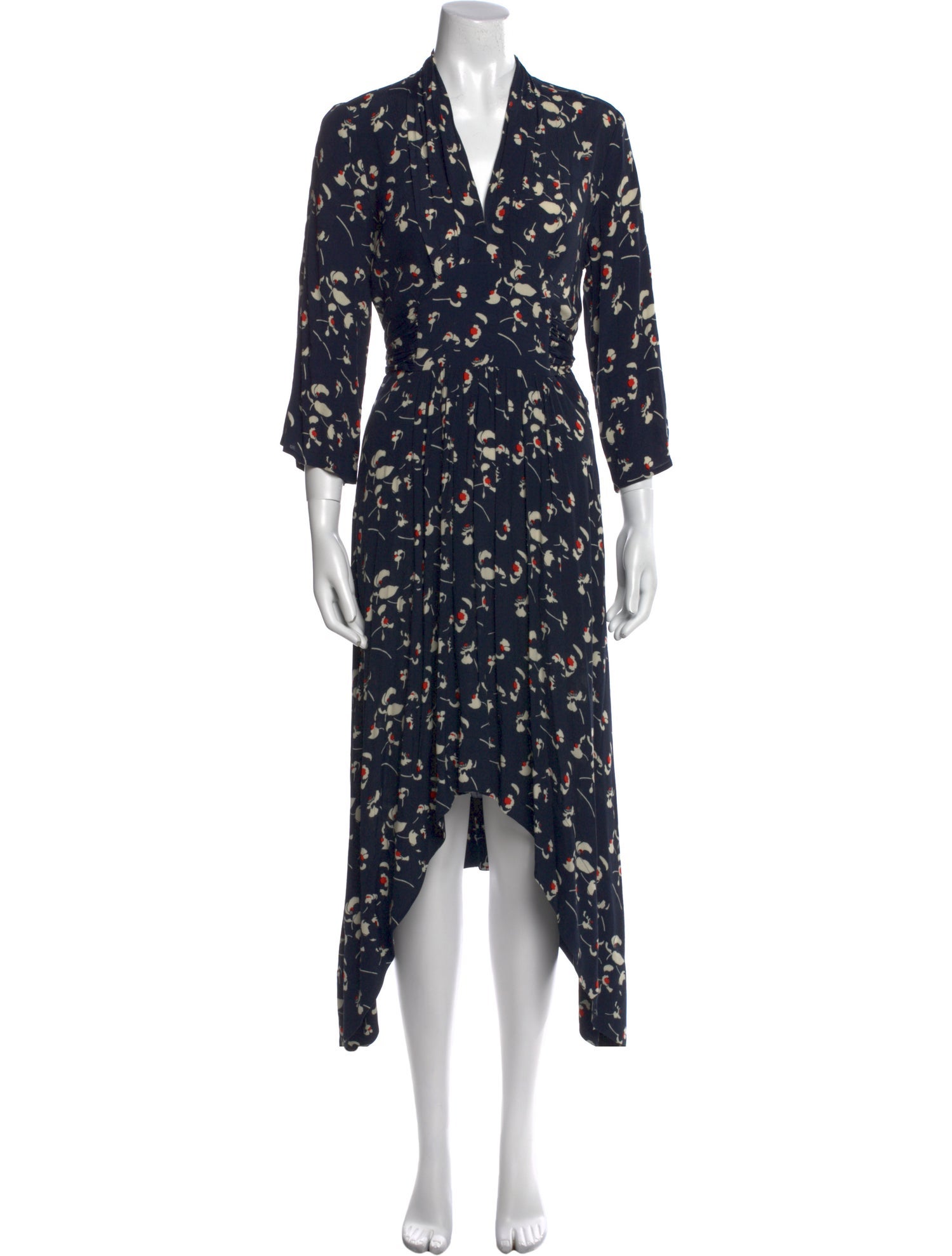 BA&SH Floral Print Midi Length Dress