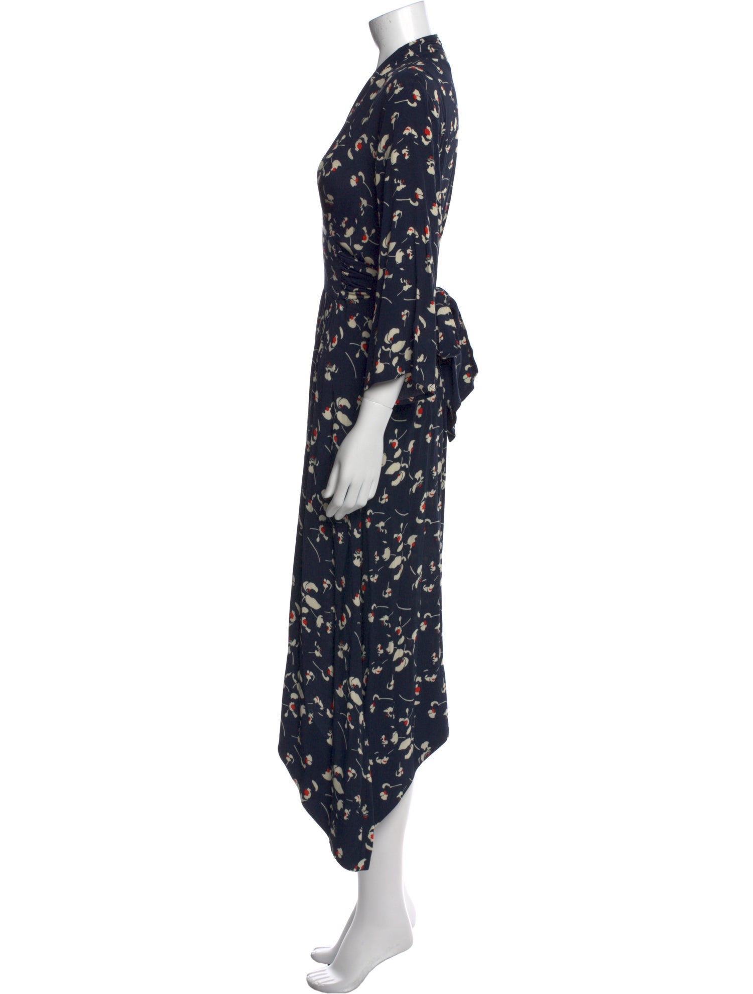 BA&SH Floral Print Midi Length Dress