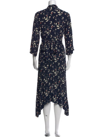 BA&SH Floral Print Midi Length Dress