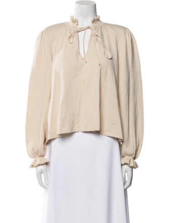 BA&SH V-Neck Long Sleeve Blouse