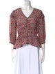 BA&SH Printed V-Neck Blouse
