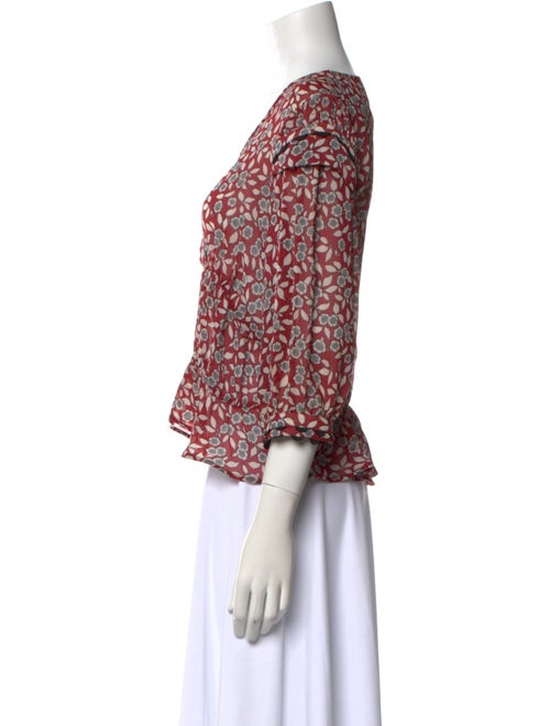 BA&SH Printed V-Neck Blouse