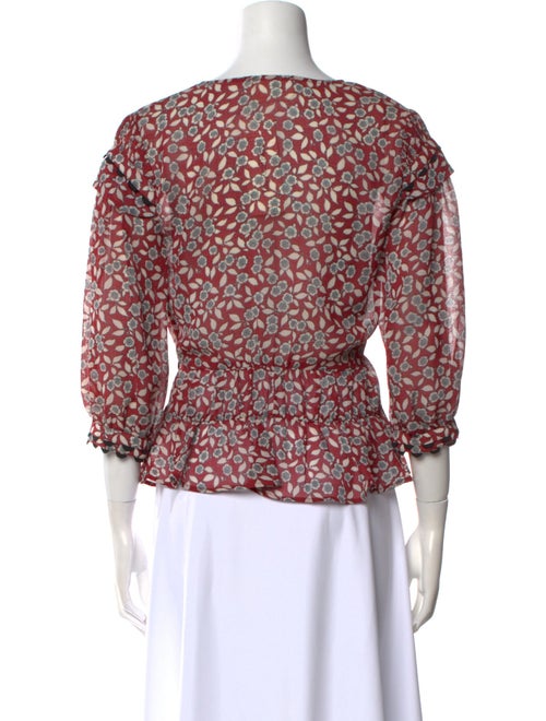 BA&SH Printed V-Neck Blouse