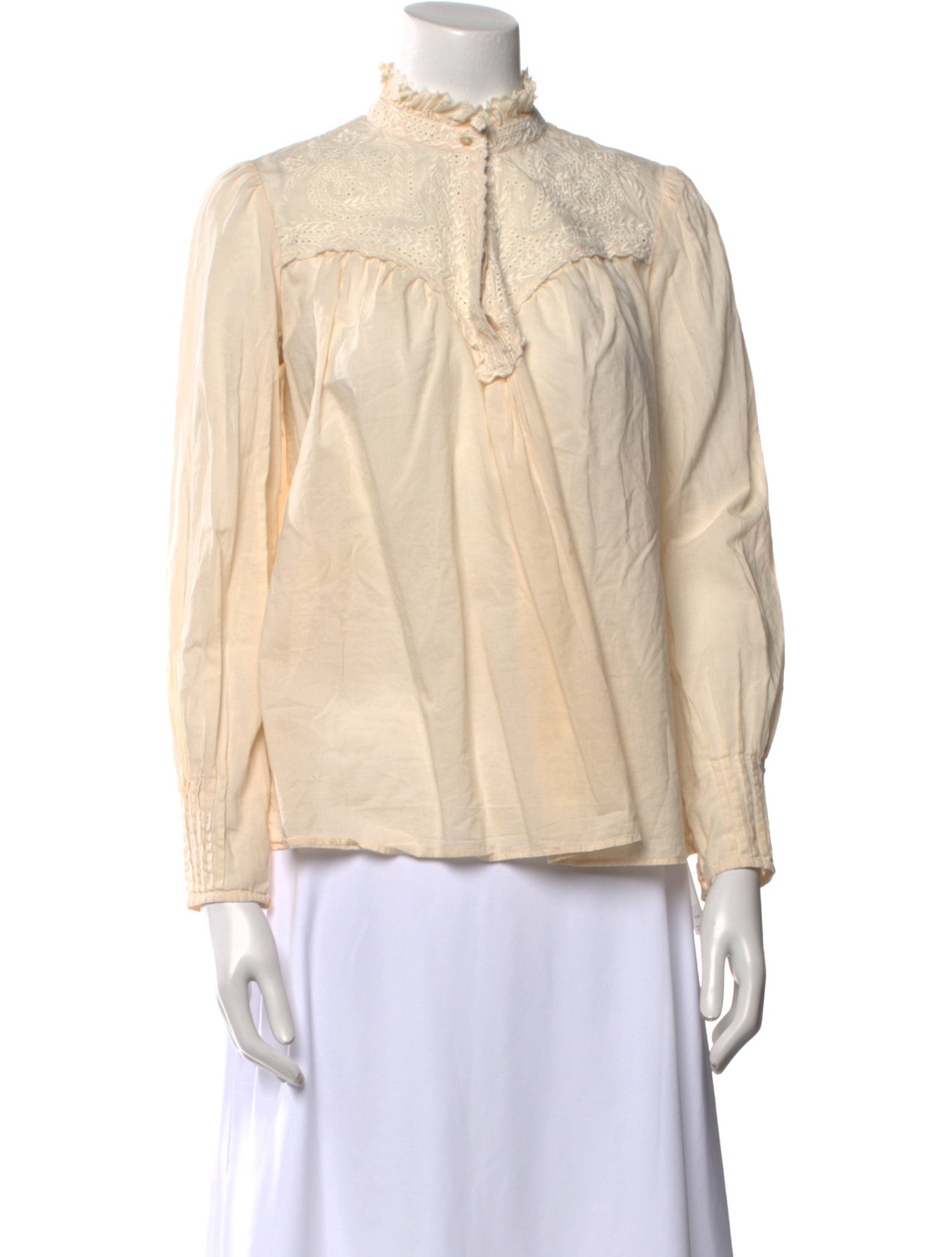BA&SH Mock Neck Long Sleeve Blouse