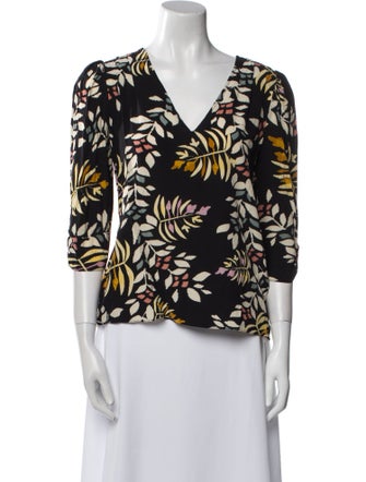 BA&SH Floral Print V-Neck Blouse