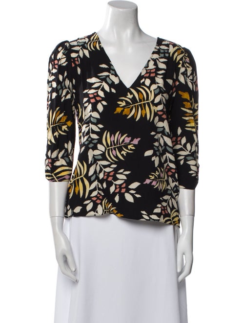 BA&SH Floral Print V-Neck Blouse