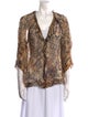 BA&SH Animal Print V-Neck Blouse