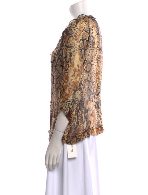 BA&SH Animal Print V-Neck Blouse