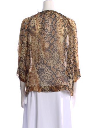 BA&SH Animal Print V-Neck Blouse