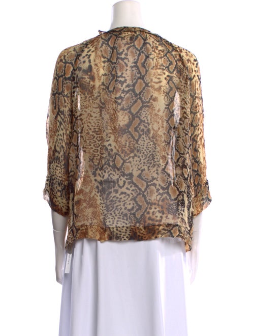 BA&SH Animal Print V-Neck Blouse