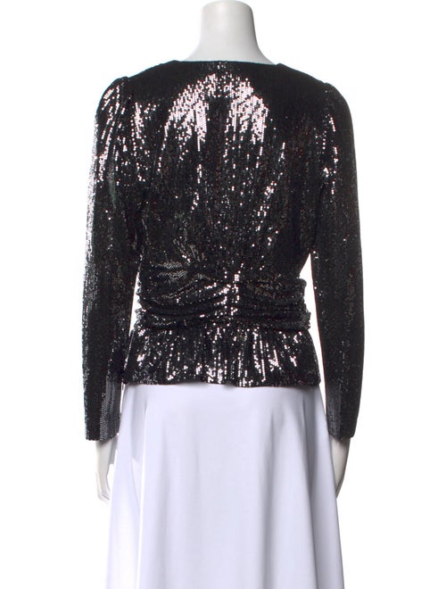 BA&SH Patterned V-Neck Crop Top