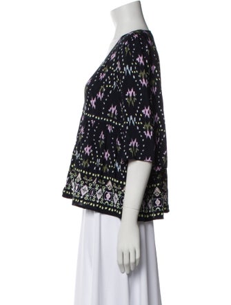 BA&SH Printed V-Neck Blouse