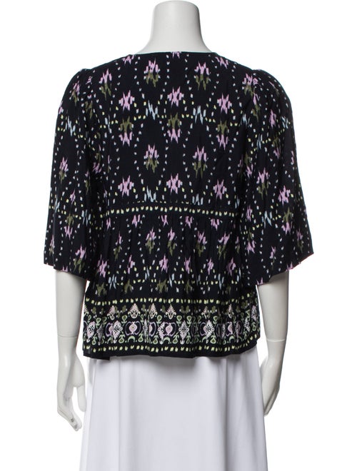 BA&SH Printed V-Neck Blouse