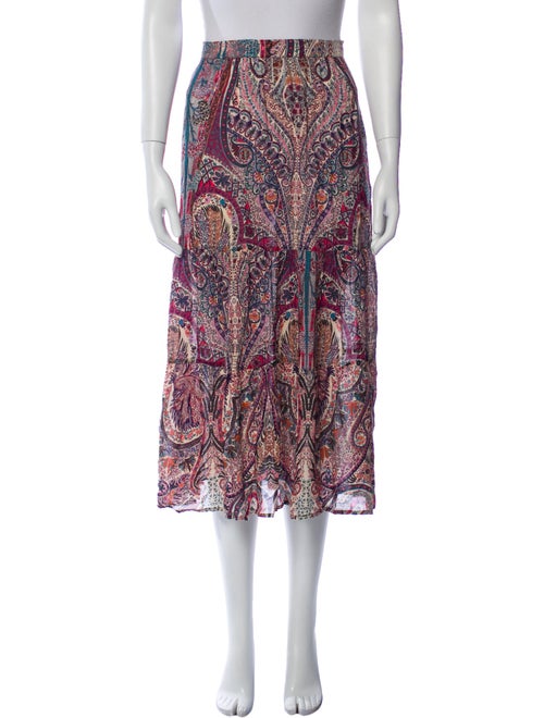 BA&SH Paisley Print Midi Length Skirt