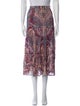BA&SH Paisley Print Midi Length Skirt