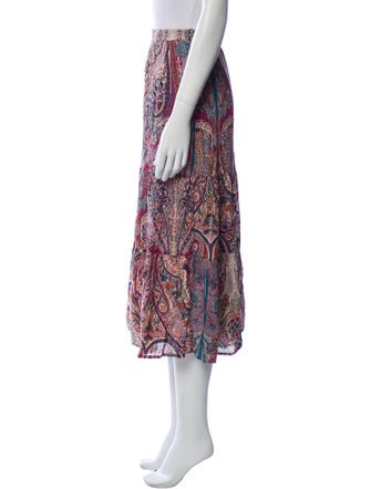 BA&SH Paisley Print Midi Length Skirt