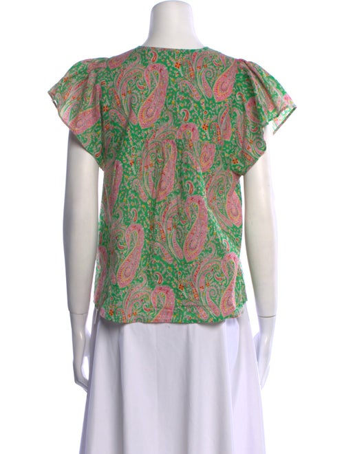 BA&SH Paisley Print V-Neck Blouse