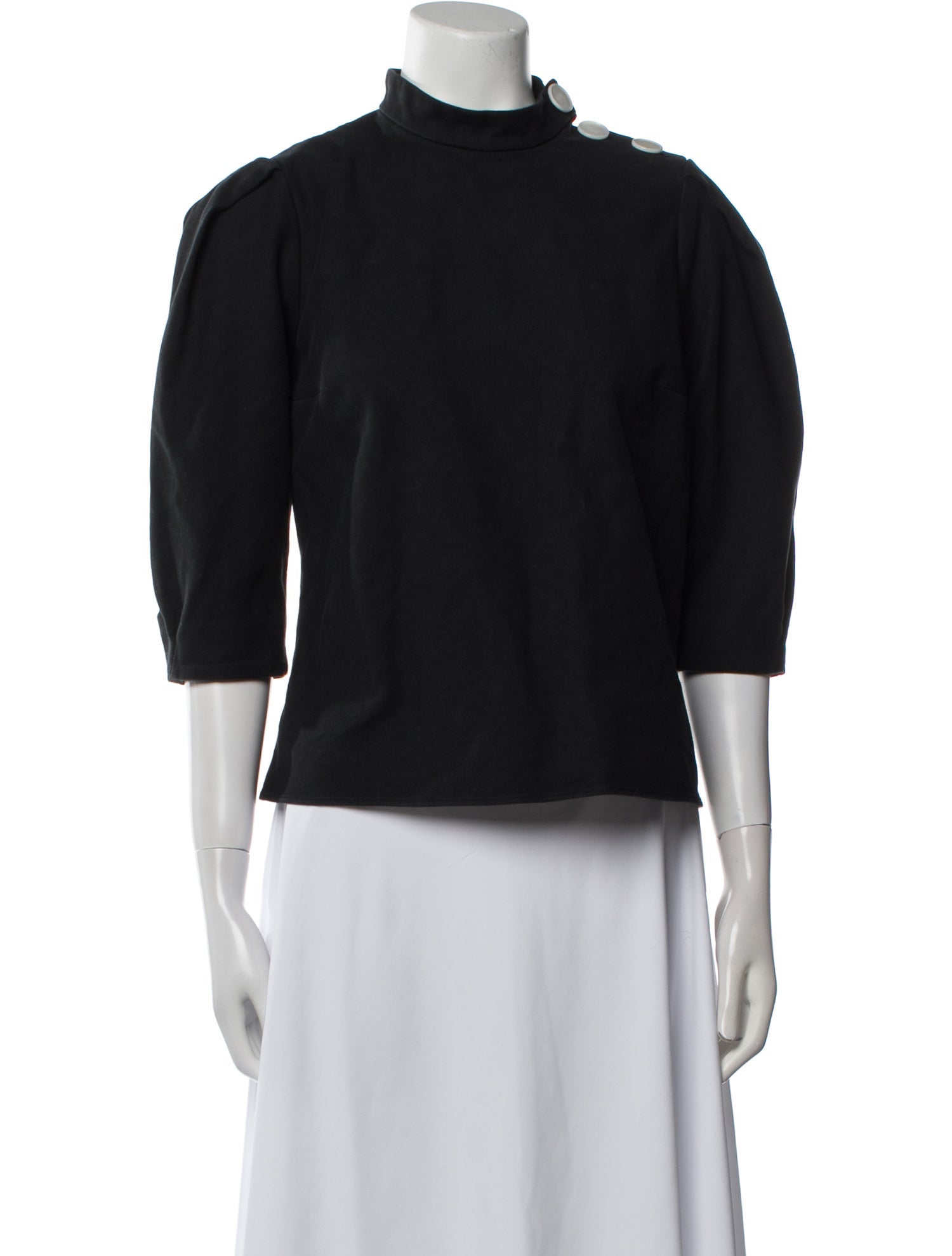 BA&SH Mock Neck Three-Quarter Sleeve Top