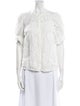 BA&SH Lace Pattern Mock Neck Blouse