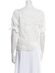 BA&SH Lace Pattern Mock Neck Blouse