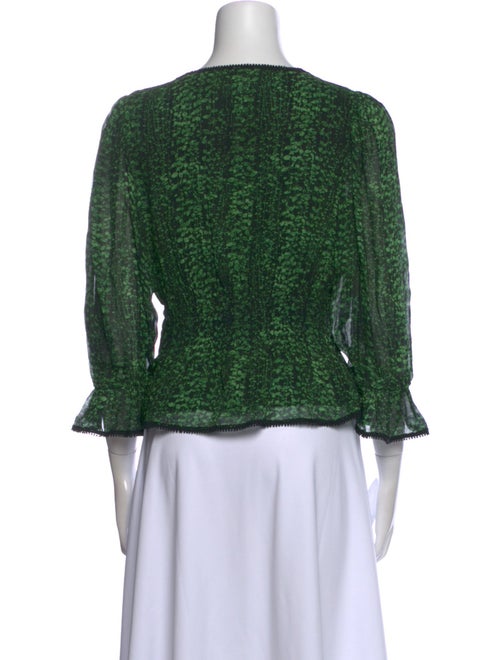 BA&SH Printed V-Neck Crop Top