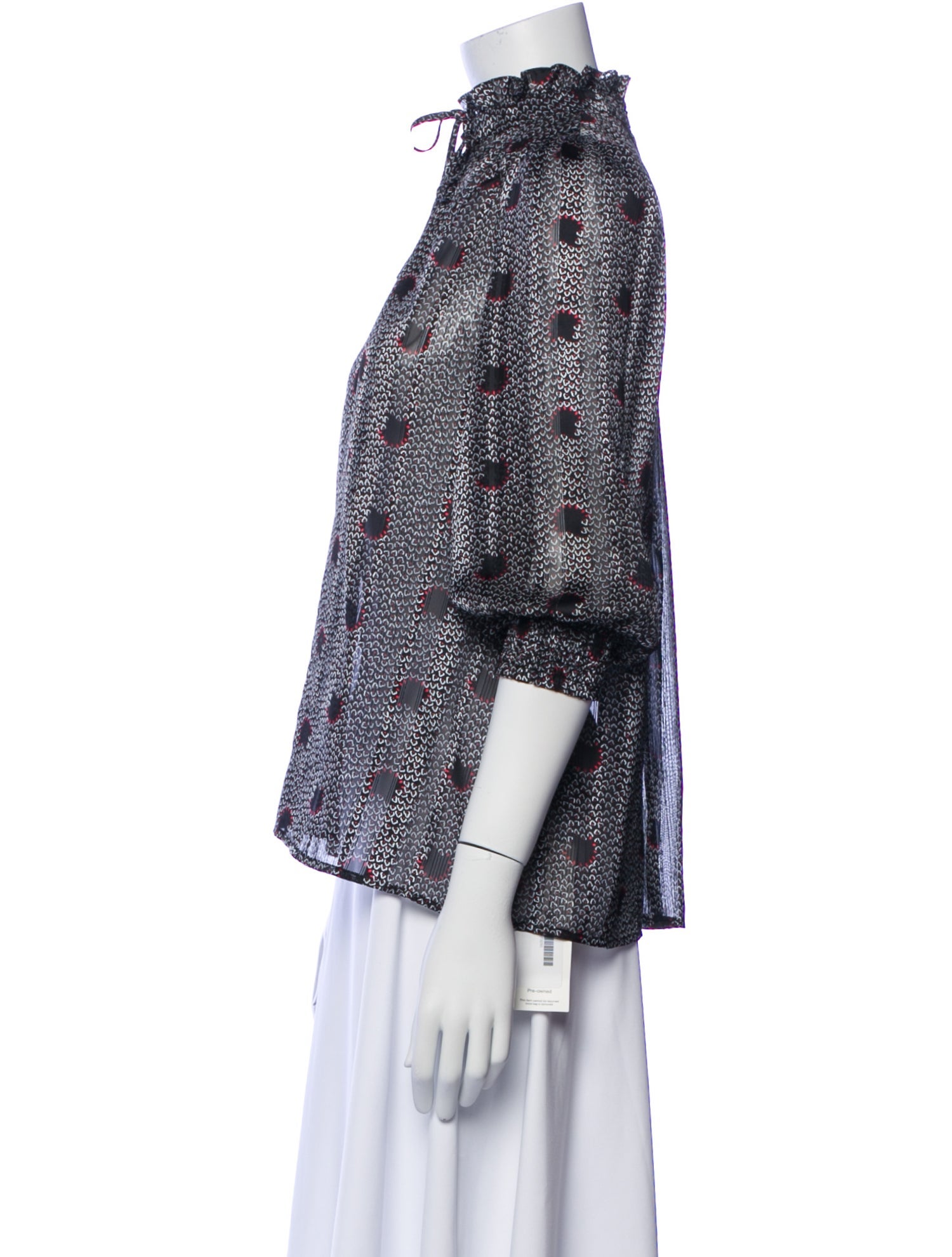 BA&SH Floral Print Mock Neck Blouse