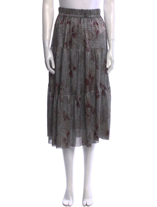 BA&SH Printed Midi Length Skirt