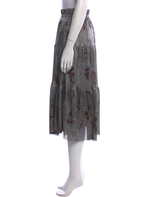 BA&SH Printed Midi Length Skirt