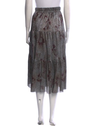 BA&SH Printed Midi Length Skirt