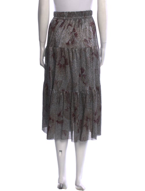 BA&SH Printed Midi Length Skirt